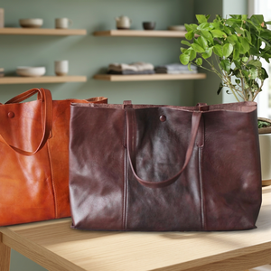 Sac à main décontracté en cuir véritable durable, personnalisable OEM, avec fermeture éclair souple, étanche, écologique, grande capacité - Product Image 1