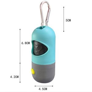 Distributeur de sacs à déjections canines biodégradables et écologiques avec éclairage LED, support en plastique souple pour sacs de nettoyage pour animaux de compagnie avec crochet métallique - Product Image 3