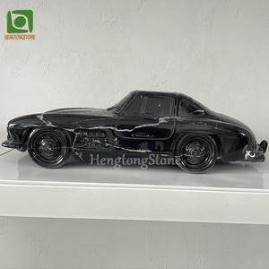 ศิลปะหัตถกรรมในร่มขนาดเล็กรูปปั้นรถยนต์หินอ่อนสีดำรูปปั้นหินนามธรรม - Product Image 2