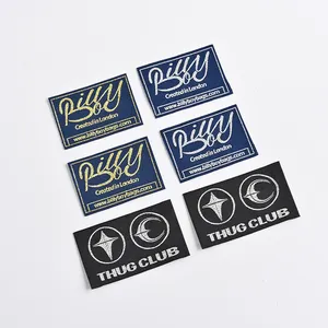 Custom Private Cloth Label Personalise Brand Name Garment Woven Tags Print Logo For Clothing