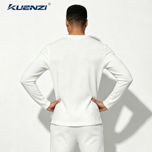 Camisetas Kuenzi de Manga Larga para Hombre, Cuello Redondo, 20% Lana <span class=keywords><strong>Merino</strong></span>, 77% Lyocell, 3% Spandex, 220GSM, Transpirables y Suaves - Product Image 6