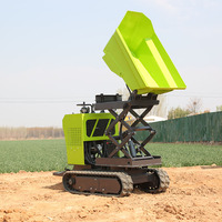 Mini-dumper chenillé chinois économique 650 kg avec pompe hydraulique, moteur à engrenages haute efficacité et puissance de 13,5 kW