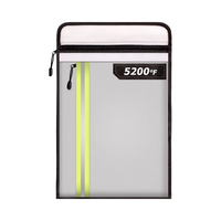 Sac à documents ignifuge (15 x 11 pouces) avec 2 poches et fermeture éclair étanche, sac à argent ignifuge, enveloppe ignifuge, sac de sécurité pour argent liquide