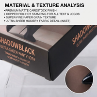 Caja de Cartón Negra Mate Personalizada, Caja de Empaque para Venta al por Menor para Pantimedias Ultrafinas