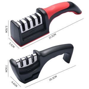 Aiguiseur universel pour couteaux et ciseaux de cuisine, outil d'affûtage pour tous types de couteaux et ciseaux, rouge et noir - Product Image 5