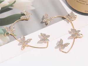 <span class=keywords><strong>Boucles</strong></span> <span class=keywords><strong>d</strong></span>'<span class=keywords><strong>oreilles</strong></span> clips <span class=keywords><strong>papillon</strong></span> incrustées de strass BNX Jewelry, romantiques, pour mariage, plaquées <span class=keywords><strong>argent</strong></span>/or, pour femmes, haute couture, personnalisées - Product Image 6