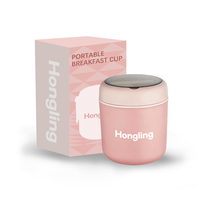 Tasse à petit-déjeuner isotherme Hong Ling en acier inoxydable 316/304 de 530 ml, facile à transporter pour une utilisation en extérieur