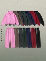Ensemble deux pièces pour homme, automne, style décontracté, rétro américain, en coton 100% lavé, cardigan à capuche doublé polaire et pantalon à ourlet incurvé, ODM