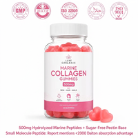 Gummies de Collagène Marin Hydrolysé 500mg Sans Sucre Base Pectine Résistant à la Chaleur Élasticité de la Peau Soutien Immunitaire Énergie Adulte