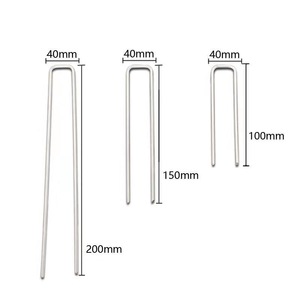 C18 Landscaping Fabric Weed <strong>Barrier</strong> Stakes Landscape Staples 6 Inch Galvanized Lawn &amp; Yard Ground <strong>Spikes</strong> Garden Stakes - Product Image 2