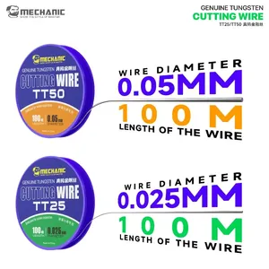 Filo da Taglio in Tungsteno MECHANIC TT25 TT50 0.025/0.05mm 100M per Separazione Schermi di Telefoni e <span class=keywords><strong>iPad</strong></span>, Strumenti per Riparazione Cellulari - Product Image 1