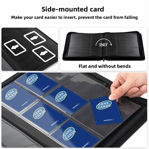 Porte-cartes en PU à texture diamant, album à 9 pochettes, sac à fermeture éclair pour cartes, porte-cartes <span class=keywords><strong>Pokemon</strong></span>, sac de rangement pour cartes de visite - Product Image 6