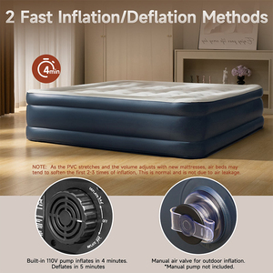 Colchón de aire <span class=keywords><strong>King</strong></span> Size con bomba incorporada, cama inflable de 46cm de altura para invitados del hogar, cama de aire con bolsa de transporte para familia y adultos - Product Image 5