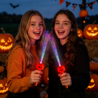 Baguettes lumineuses LED Citrouille et Crâne, 6 modes clignotants, piles incluses, pour fêtes d'Halloween, articles de fête en gros, fournitures pour la nuit de la Toussaint