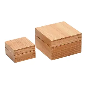 กล่องไม้ชนบทขนาดแตกต่างกันกล่องของขวัญไม้โอ๊คสี่เหลี่ยม