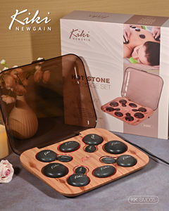 KIKI NEWGAIN KK-SM005 12PCS Hot Stone Massage Set Profession elle Massage mit Heizbox Wärme massage Kit Nature Energy Stones - Product Image 5