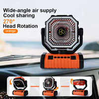 Nouveau ventilateur de camping, lampe d'éclairage extérieur, ventilateur pivotant rechargeable, portable, à fort vent, télécommandé, 20000mAh