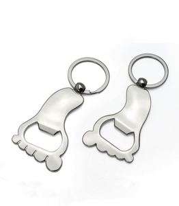 Novelty Metal Foot Shaped Beer Bottle Opener Keychain Blank Beverage Opener Key Ring for Men <b>Custom</b> Bottle Opener Foot Key Chain - Product Image 2