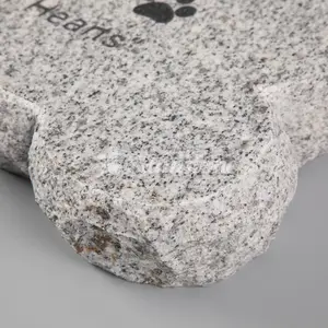 Pet lápida forma de hueso de Tombstone hierba marcador lápida gris granito lápida para perro