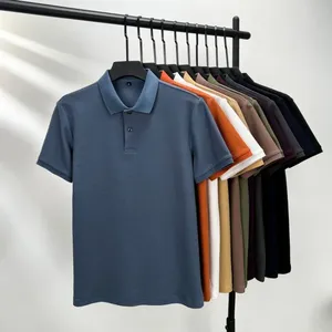 Chemise en tricot 100% coton anti-boulochage pour homme, décontractée et respirante, polos en piqué 100% coton pour homme - Product Image 1
