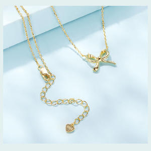 Pendentif nœud papillon en argent sterling S925 de style simple pour la Saint-Valentin avec trou bilatéral pour la fabrication de colliers de bijoux cadeaux de mariage - Product Image 3