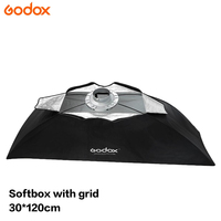 GODOX Softbox 30*120cm Rectangulaire Softbox Grille en nid d'abeille Softbox avec Bowens pour Portrait Studio Flash Speedlite Unit Portrait