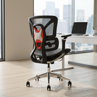 Chaise de bureau de conférence ultra-ergonomique inclinable en maille pour ordinateur, pivotante, en aluminium, pour travail et tâches de direction