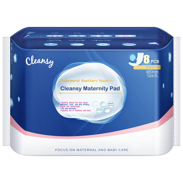 Cleansy Best Sanitary Disposable Cotton Maternity Pads for Postpartum Care Feminine Hygiene Custom Size From China