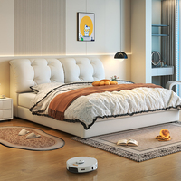 Modernes Verstellbares Ergonomisches Luxus-Bett mit Stauraum - Zweiteiliges Kopfteil aus Nappaleder Queen/King Bettgestell Direkt ab Werk