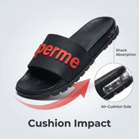 Chaussons en Caoutchouc Fantaisie Personnalisables L&J pour Hommes, Sandales Coulissantes Nouveau Modèle en Caoutchouc Noir, Claquettes Bulle pour Hommes