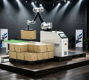 Nouveau robot de palettisation motorisé contrôlé de 30 kg, bras robotique intelligent, palettiseur empileur avec convoyeur - Product Image 1
