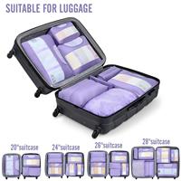 8 ensembles de cubes de rangement de qualité supérieure pour les voyages, sacs organisateurs de valises avec double fermeture éclair et panneau en maille respirante