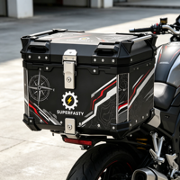 Boîte de rangement pour moto en alliage d'aluminium, étanche, avec option personnalisée et serrure durable pour les voyages en plein air