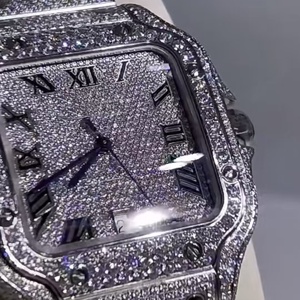 Nuevo Reloj Mecánico de Moda Estilo Hip-hop para Hombre, Reloj de Pulsera de Lujo con Incrustaciones de Moissanita, Resistente al Agua, con Logotipo Personalizado, Venta al Por Mayor - Product Image 1