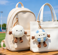 Porte-clés en peluche mini ballon de volley-ball mignon et doux, breloque de sac rembourrée, jouet à suspendre pour sac à dos, cadeau pour les passionnés de sport - Vente en gros