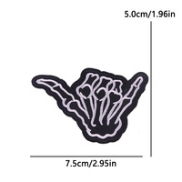Patchs brodés thermocollants aux couleurs néon vives, motifs Cowgirl, Squelette, Rocker, Cigarette, Botte de cowboy, pour casquettes, sacs et accessoires