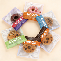 Sacs d'emballage personnalisés en plastique transparent givré thermoscellables pour aliments, bonbons, biscuits, emballages individuels de biscuits avec design