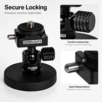 Mini cabezal esférico con adaptador de montaje de zapata caliente de 1/4 pulgadas, cabezal de trípode de aluminio giratorio de 360 grados para cámaras DSLR, trípodes y monopods