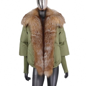 En stock, vente en gros, nouvelle doudoune, col en fourrure de renard, capuche, manches à fils, haut de gamme, élégante, chaude et ample, amincissante, populaire - Product Image 5