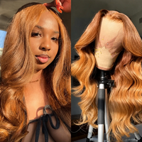 Perruque Lace Front 13*4, Densité 180%, 100% Cheveux Humains, Ondulée (Body Wave), de 12 à 32 Pouces, Peut Être Permanente et Teinte