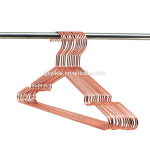 YIKAI, venta al por mayor, colgador de alambre de cobre dorado Ross a granel, colgador de ropa de alambre de Metal Popular personalizado, soporte para ropa de oro rosa - Product Image 4
