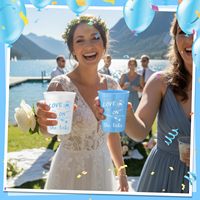Gobelets de stade personnalisés réutilisables en plastique 12/16 oz pour mariages, avec logo