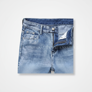 Pantalones Cortos de Mezclilla de Verano Ligeros y Transpirables de Color Sólido de Buena Calidad, Talla Personalizable, Último Diseño, Cómodos para Hombre - Product Image 1