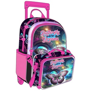 Superpack fábrica personalizada niños Trolley mariposa escuela mochila bolsa conjuntos, mochila para niños equipaje maleta para viajes - Product Image 2