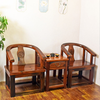 Fauteuil de salle à manger rustique vintage chinois en bois massif avec dossier, structure à mortaise et tenon, confortable, vente en gros