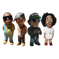 Mini figurines de rappeurs amusants, ensemble de modèles décoratifs pour intérieur et extérieur, statues hip-hop en résine, ornements pour fêtes