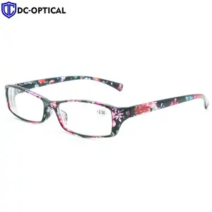 DCOPTICAL 2024 New Trendy Fashion Eyewear Slim Cute Colorful Pattern Small Size Mini Rectangle Frame PC Readers Reading Glasses