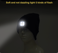 Bonnet en tricot personnalisé avec logo, rechargeable par USB, pour adultes, femmes et hommes, avec lumière LED blanche intégrée pour les fêtes d'hiver