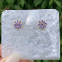 Boucles d'oreilles en cuivre plaqué en or 18 carats avec plusieurs styles et plein de fleurs en zircon Nouveau design pour un usage quotidien