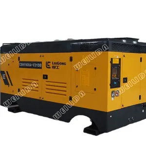 LIUGONG portable 25 bar Diesel Screw Air Compressor for mining water well drilling Rig